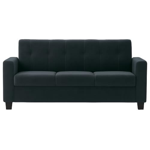 Image of FURNY Asano 3 Seater Fabric Sofa Set (Dark Grey) | Durable Comfort | Modern Design | Ideal for Living Room