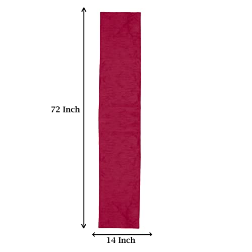 Image of E-EZRA Premium Raw Silk Table Runner for Centre Table / Coffee Table / 4 Seater / 6 Seater Dining Table (72 Inch, Pink)