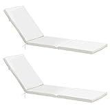 Haut niveau de confort Lot de 2 Coussins Bain de Soleil Polyester écru 186 x 53 x 5 cm