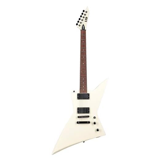 ESP 6 String LTD EX-200 Electric Guitar, Olympic White, Right, (LEX200OW)