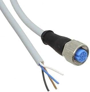 YF2A14-200VB3XLEAX, Cordset; Str M12 Female 4pos to Cut End, 4 Wire 20M, PVC Gray