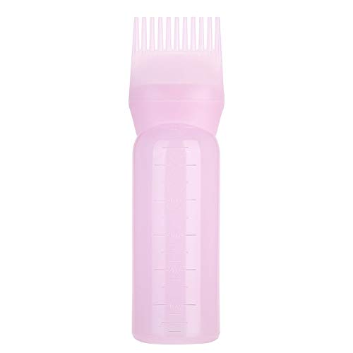 Honiwu Applikator Flasche Haare, 170ml/ 6oz Haaröl Kamm Applikator, Wurzelkamm Applikator Flasche, Hair Oil Applicator Bottle, Haarfärbebürste Pinsel Flasche(Rosa)