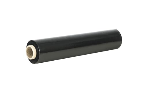 Stretchfolie schwarz 50 cm Breite 250 m Bruttogewicht 3 0 kg (Nettogewicht 2 7 kg) leichte Hülse Folienstärke 23 m reißfest & dehnbar diskretes Verhüllen Versand & Lager (50 cm 1 Anzahl)