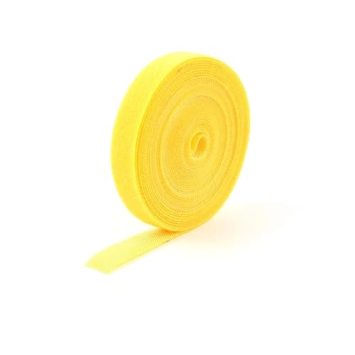 Brida de nailon reutilizable de 5 m for almacenamiento de cables, cable de datos de computadora, cable de alimentación, protector de gestión de sujetadores(Yellow,14.5mm)