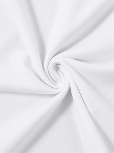 Remidoo Camiseta de Manga Corta con Flecos para Mujer, de Gran tamaño, Sexy, Cuello en V, Blanco, Large