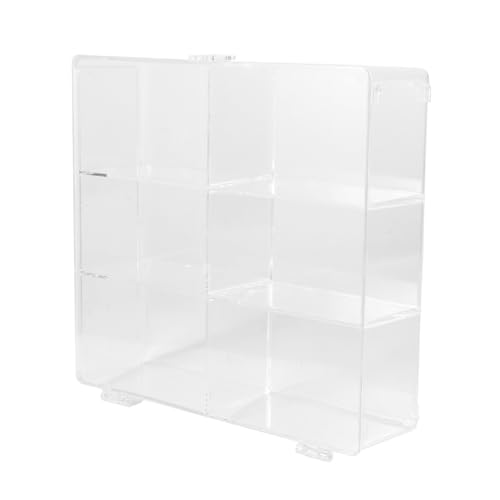 Abaodam 1 Caja Vitrina De Contenedor De Juguetes Pantalla Compartimientos De Almacenaje Decoración Neto Estante Flotante Escaparate Calcomanías Artilugio Tapas Transparent Metal