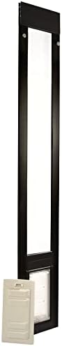 Endura Flap Thermo Panel Pet Door for Sliding Glass Doors | Heavy-Duty Aluminum Frame with Secure Locking Cover | Energy Efficient & Easy Install | Black, Small Flap, 74.75"-77.75" Slider Height