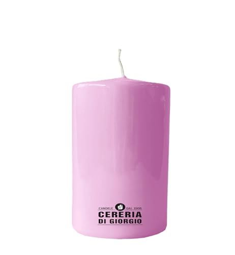 Bougie diamètre 7 cm hauteur 10 cm - poudre rose