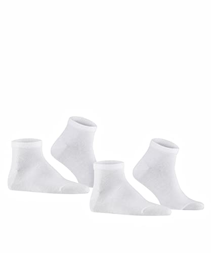 FALKE Mężczyźni Skarpety do trampek Happy Double Pack M Sn bawełna krótkie jednokolorowe 2 Pak, Biały White 2000, 43-46
