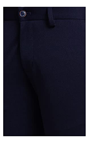 Image of Parx Men's Terry Rayon Blend Solid Pattern Super Slim Fit Flat Front Casual Trouser