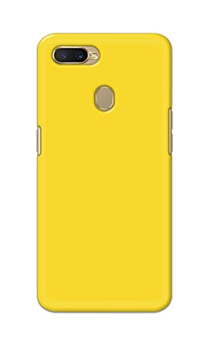 Image of Printed Hard Back Cover Case for Oppo A7 | Oppo A5s | Oppo A12 | Oppo A11k | Oppo A12s Back Cover (Plain Yellow) -1803