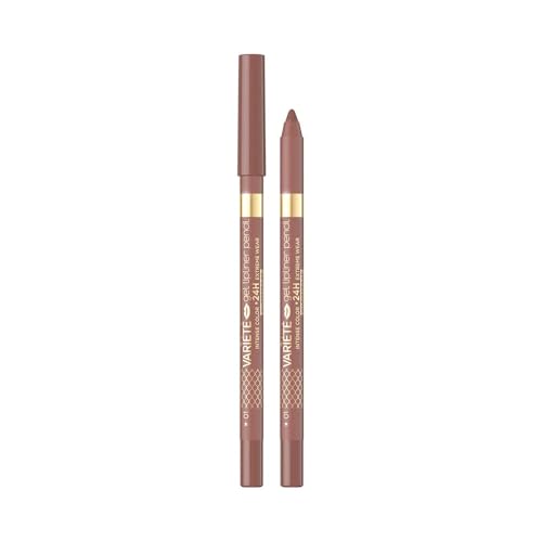 Eveline Cosmetics - Variété, Gel Lipliner Nr. 01, Lipliner Wasserfest, Permanent Lipliner, Lippenkonturenstift Wasserfest Permanent, Long-Lasting Lipliner, Intensiv Pigmentiert