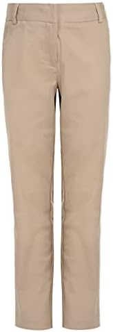 Nautica Big Girls' Uniform Straight Leg Stretch Twill Pants, Khaki, 10