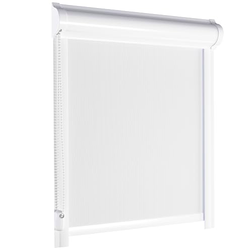 schattenfreu.de Rollo mit Kassette nach Maß | Zum Ankleben ohne Bohren | Optional zum Anschrauben | Thermo-Rollo Blackout Verdunkelnd | Für Fenster und Türen | Weiß, Silberne Rückseite schattenfreu.de Rollo mit Kassette nach Maß | Zum Ankleben ohne Bohren | Optional zum Anschrauben | Thermo-Rollo Blackout Verdunkelnd | Für Fenster und Türen | Weiß, Silberne Rückseite