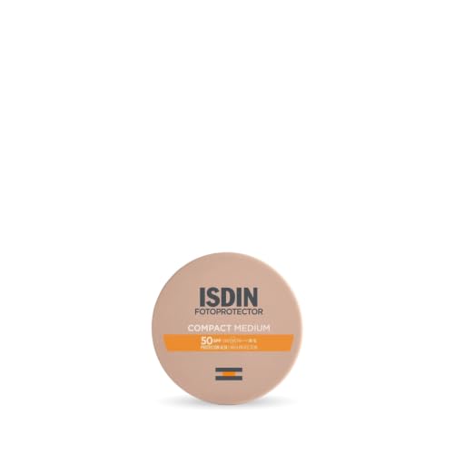 ISDIN Compact Medium SPF 50 Protección Solar Facial con Color, Cubre Imperfecciones y Aporta un Tono Natural 10G