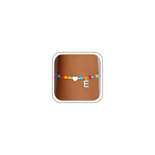 SLOONG Regalos de Navidad para mujeres, niñas, niños, oro de 18 quilates, chapado en oro/plata, pulsera de perlas con letras monograma, pulseras personalizadas, joyas regalos para mujeres, niñas
