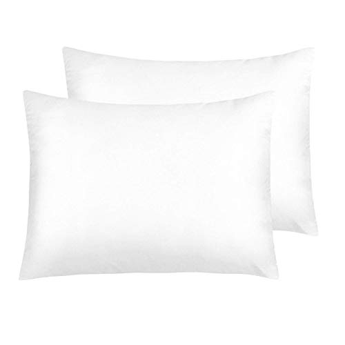 NTBAY Standard Satin Pillowcases, Set of 2, Zipper, Pure White