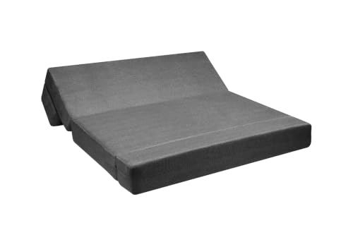 Image of Los Angeles Foldable Three Seater Sofa Cum Bed, Sofa Bed 5X6 Feet Jute Fabric Washable Cover- Including 3 Cushion Perfect for Living Room & Office - Grey Color