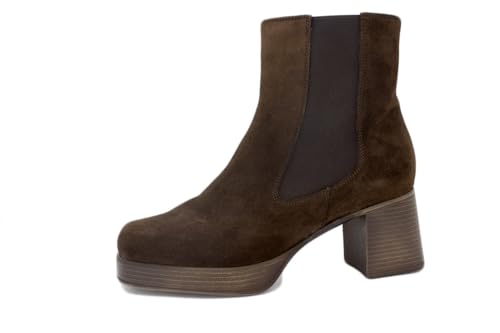 PieSanto 235505P Marron bottines en cuir confortable pour femme pieds larges