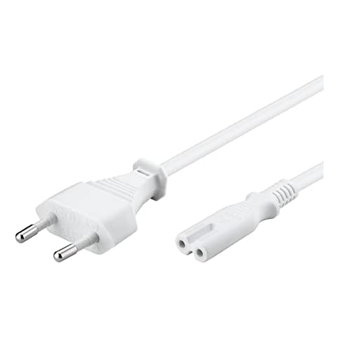Goobay 93988 Euro Netzkabel 2 polig C7 Buchse Typ C Eurostecker Verlängerung Stromkabel Eurokabel Haushaltsgeräte Weiß Verlängerungskabel 5m Cover