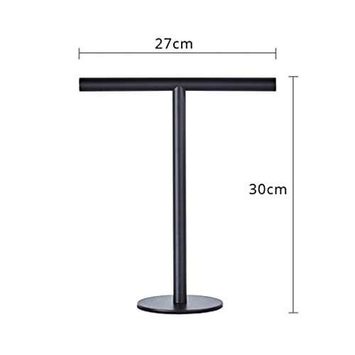 Soporte toallero de baño vertical negro mate y organizador de toallas T-Shape 2