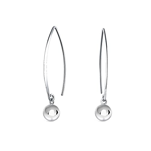 Savlano 925 Sterling Silver Ear Wire Threader Bead Ball Dangling Drop Earrings for Women Available in 6MM, 8MM, 10MM and 12MM -Made in Italy Comes With Savlano Gift Box2