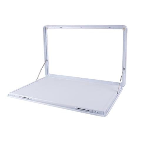 ZOCWJK RV Folding Wall Table with Lock, Aluminum Alloy Flip Fold Down Desk, Outside Picnic Wall Mounted Table, Perfect for Campervans and Motor Homes (White-60x45cm/24x18in