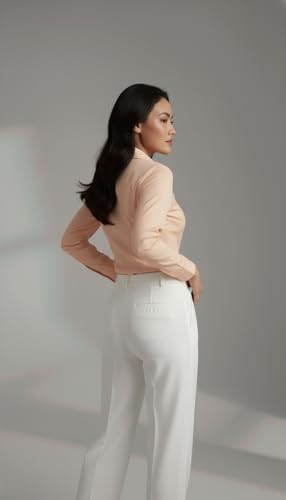 Image of modny Women Formal Cotton Shirt | Full Sleeve Regular Fit with V-Shape Collar | Stylish Casual & Office Wear Shirt | Available in Plus Sizes