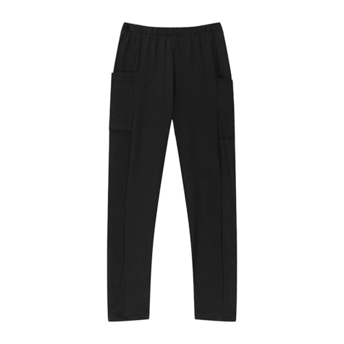 Kids Girls Skinny Sweatpants High Waist Skinny Stretchy Lightweight Athletic Slimming Trousers Jogging Leggings Pockets3