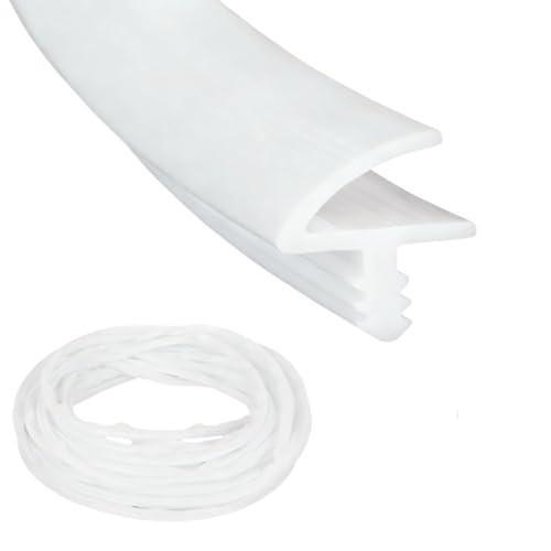 Joint de porte en caoutchouc, 10 m, pour isolation phonique, cadre de porte, résistant à l'humidité, pour rainure de 3 mm et feuillure de 11 mm, pour isolation phonique, blanc, 10 m
