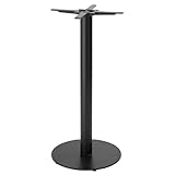 Design élégant Oviala Pied de Table Haut en Acier et Fonte Noir Dover
