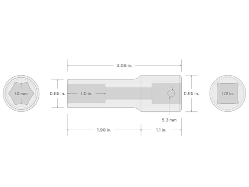 Image of TEKTON 1 /2 Inch Drive x 10 mm Deep 6-Point Impact Socket | SID23110