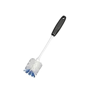 OXO Good Grips Bottle Brush, Dual-Bristle Cleaning for Bottles, Pitchers and Carafes, Flexible Neck Scrub Brush, Safe for Stemware and Delicate Glassware, Dishwasher Safe