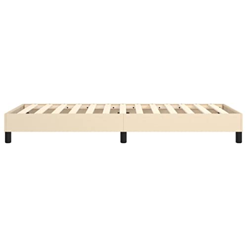 AJSEOYBS Bettrahmen,Bettlattenrost,Plattformbett,Boxspringbett Creme 80x200 cm StoffGeräuschlos,Geeignet für Schlafzimmer Leicht zu installieren – Bild 8