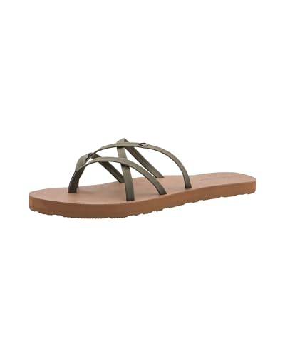 Image of Volcom Women's New School Strappy Flip Flop Flat Slide Sandal