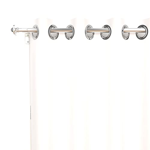 Soleil d'ocre Cortina Lisa con Ojales Antiarrugas Alix, Blanco, 140 x 180 cm