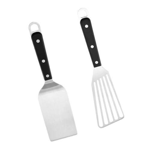 Cabilock Spatule À Frire En Acier Inoxydable 2 Pièces Poêle À Pizza Fendue Plaque Chauffante Four À Griller Burger Barbecue Pincettes Steak Flipper Alimentaire Spatules De