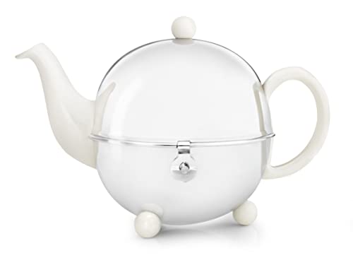 bredemeijer Cosy Teapot, 0.9-Liter, Ceramic Spring White with Insulated Shell