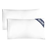 Pillowcases 2 Pack King Size 50x90 cm White, Brushed Microfiber with Envelope Closure, Extra Soft Breathable Cooling Pillow Cases, Wrinkle Free Machine Washable Pillow Covers, OEKO-TEX Certified