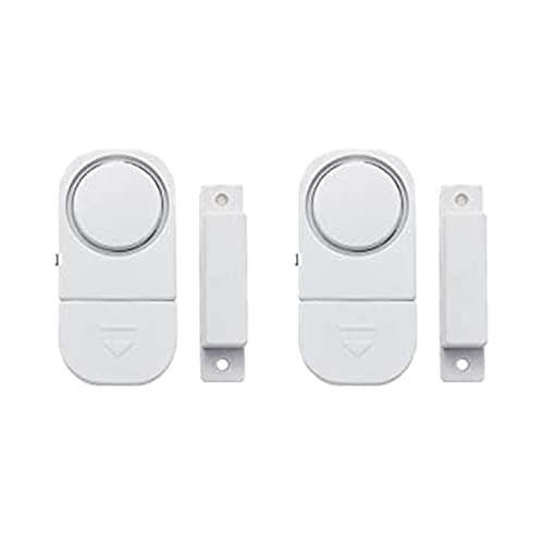 2 Pack Door Alarms for Home Security, Door and Windows Safe Sensor Alarm System for Home Security, Door Window Alarm Sensors for Garage Prevent Robbery (With Battery)