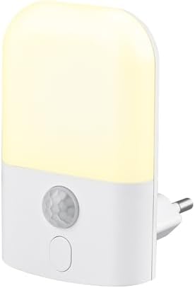 GRIFEMA Nachtlicht Steckdose mit Bewegungsmelder, Nachtlicht Kinder 5 Einstellbare Helligkeit, Steckdosenlampe Baby für Kinderzimmer, Treppen, Gang, Schlafzimmer, Küche, WarmWeiß