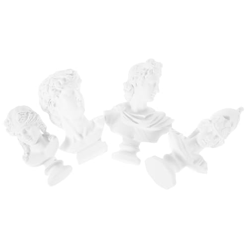 DOITOOL Figuras Mitológicas David, Apolo, Ariadna y Diosa Griega, Mini Estatuas Decorativas para Bocetos Artísticos y Decoración del Hogar, Acabado Similar al Yeso, Tamaño