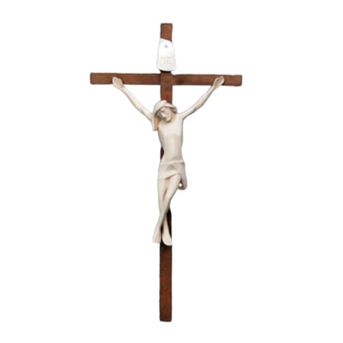 Crucifijo moderno ChoralisWoodArt para decorar tu salón o dormitorio con madera natural de 30cm
