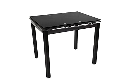 Noorsk Design Mesa de Cocina Extensible Perl   Medidas 100/140 x 60 x 76 cm. (Negro Negro)