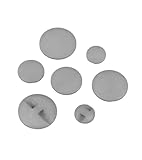 poliéster MYMERCERIE - Lote de 3 botones de túnel clásico, color gris ceniza, tamaño 11 mm
