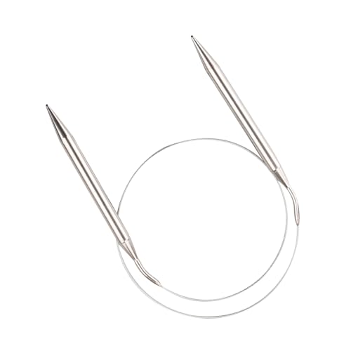Rumyve Metal Round Knitting Needles,Stainless Steel Double-Pointed Metal Round Knitting Needle Sets,Interchangeable Knitting and Crochet(9MM)