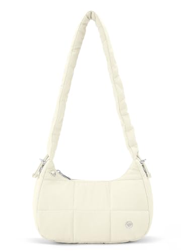 Image of WESTBRONCO Small Puffer Shoulder Bag, Quilted Crescent Crossbody Bags for Women Nylon Daily Purse, Womens Puffy Handbags