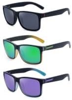 LECKIRUT Vintage Polarized Sunglasses for Men Women Retro Oversized Square Mirror Sun Glasses