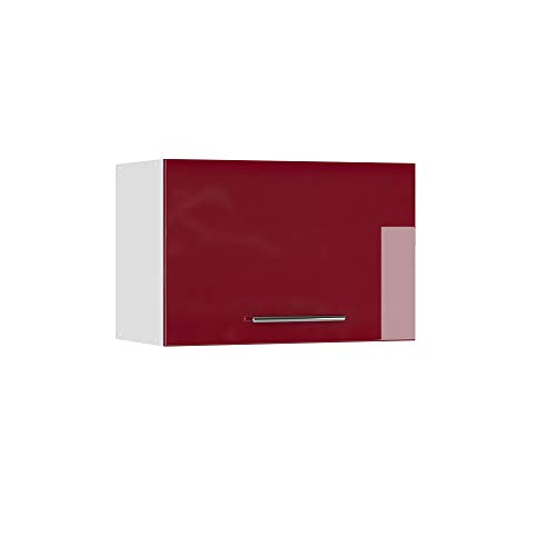 Vicco Elément Haut de Cuisine Fame-Line, Rouge Bordeaux Haute Brillance, 60cm Plat, à Combiner avec d'autres modules de la série Fame-Line