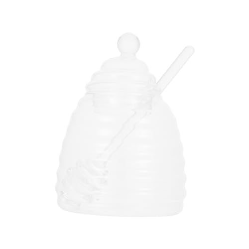 Lurrose Tarro de Vidrio para Miel con Tapa Hermética y Capacidad de Bote Transparente para Almacenamiento de Jarabe Azúcar y Condimentos Cocina Diseño Compacto y Ligero para Reutilizable